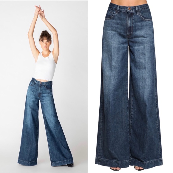 NWT J Brand Thelma High Rise Super Wide Leg Jeans In Saltwater Blue - Picture 4 of 12